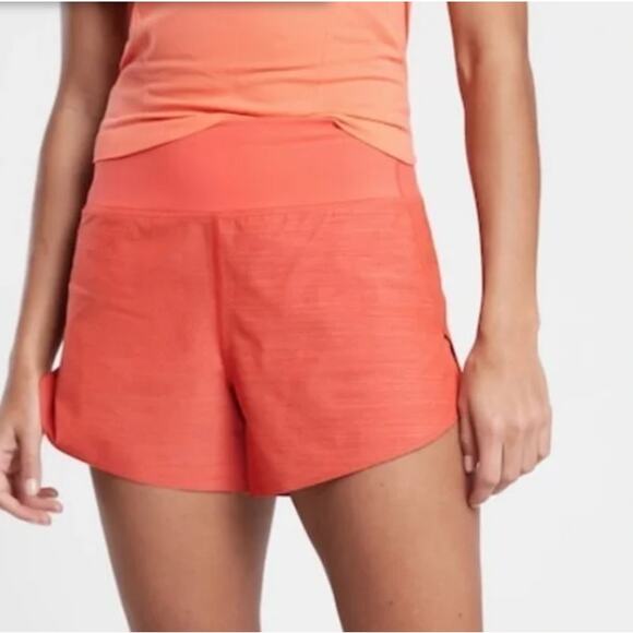 Athleta Pants - Athleta Women's Run With It Textured 3.5" Short Orange Space Dye Size Large
